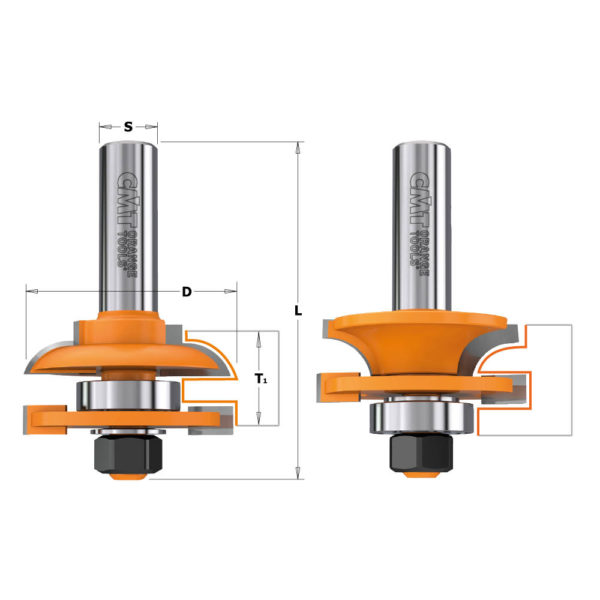 Set di frese per incastri maschio/femmina 8/991.50