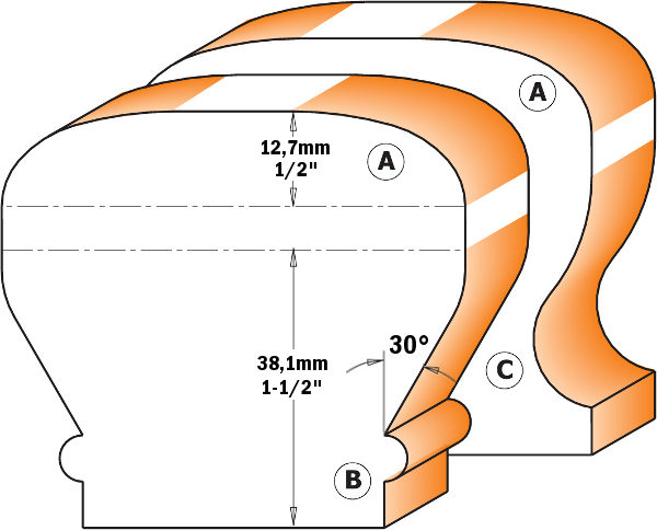 Frese per bordi di tavolo e corrimano 8/956.601-701-702 - immagine 2