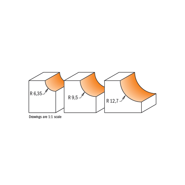 Set di 3 frese a raggio convesso 837.001/501 - immagine 2